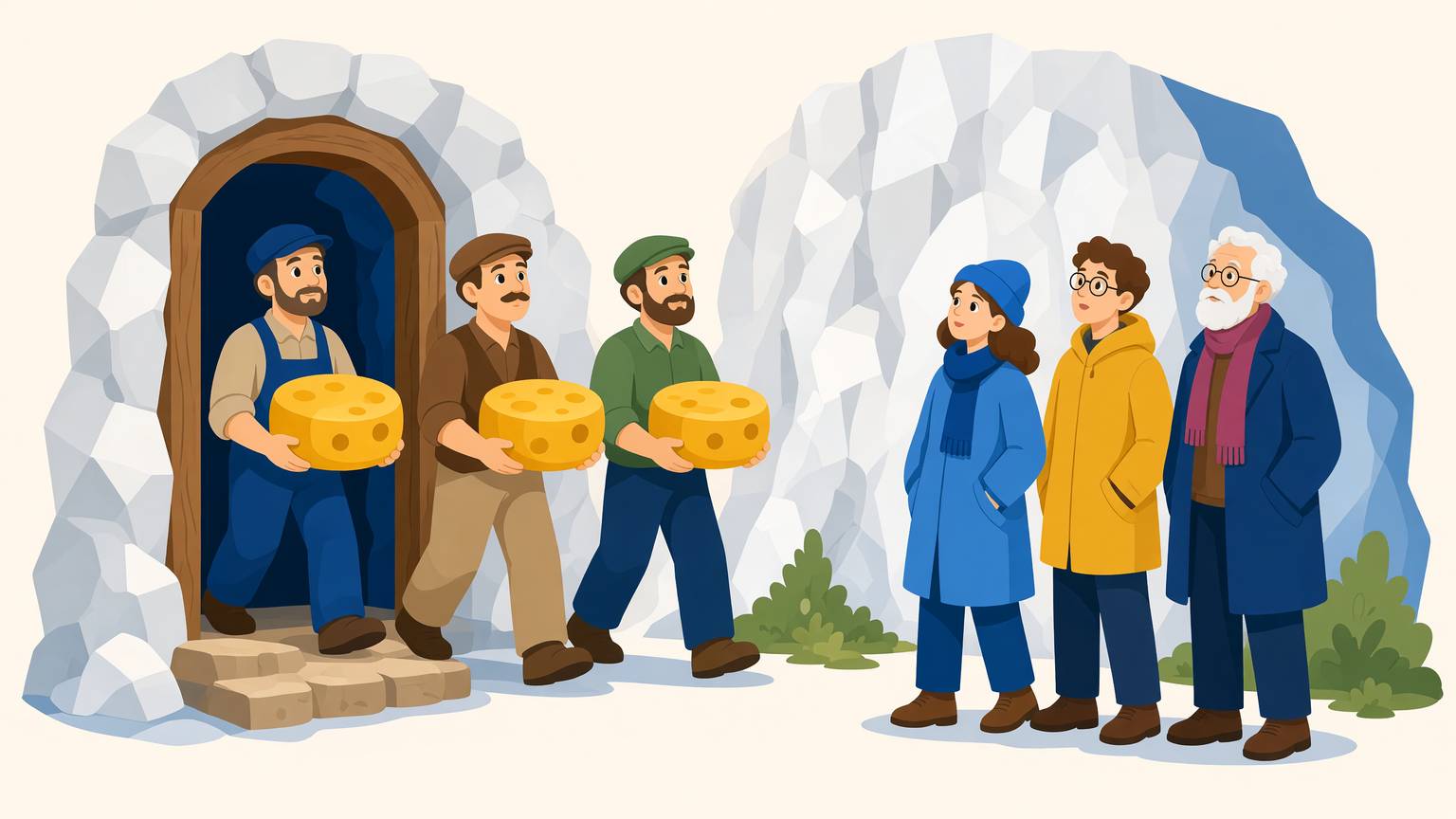 Brânza scoasă din mină pe o ușă, primii vizitatori intră pe cealaltă