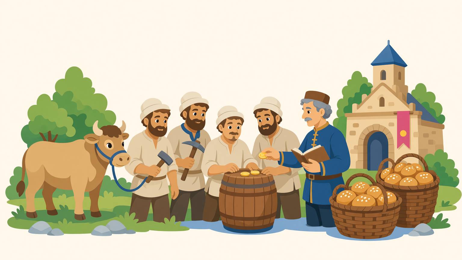 Tăietorii de sare primesc de sărbători un butoi de vin, un bou și o sută de pâini